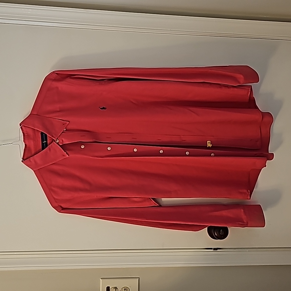 Ralph Lauren Dark Pink/Red Button Up. Size L.